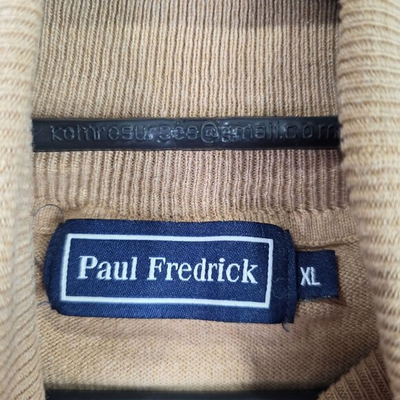 Mens Paul Fredrick Beige Silk Cashmere Blend Mock Turtleneck Sweater Size XL - Picture 3 of 9